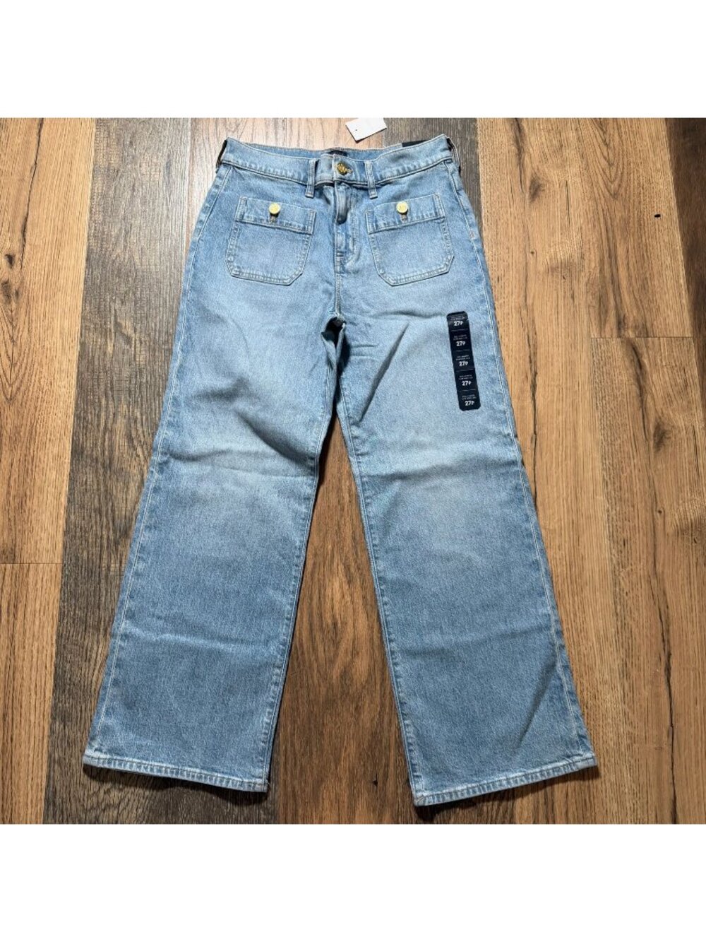 J. Crew Factory CQ768 Full Length Slim Wide Leg Jeans Size 27P NWT